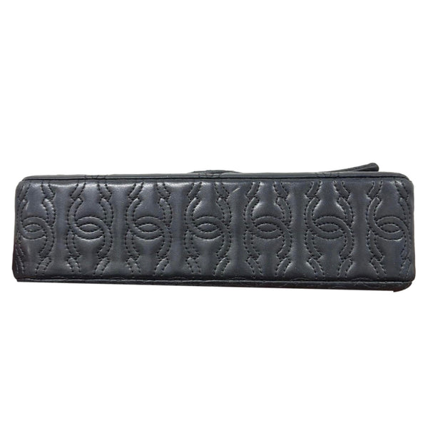 Chanel Black Logo Stitch Flap Bag