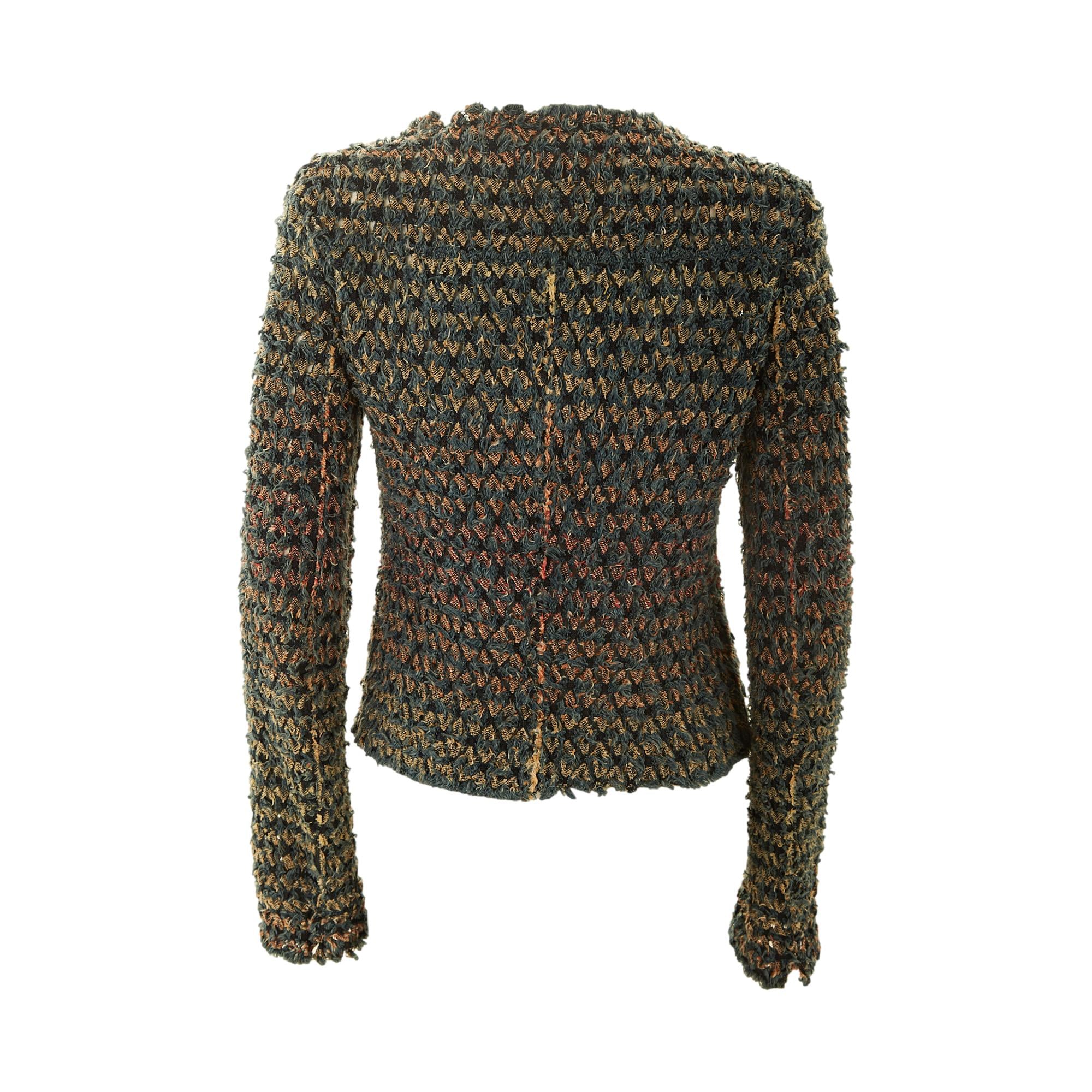 Chanel Blue Woven Pattern Jacket