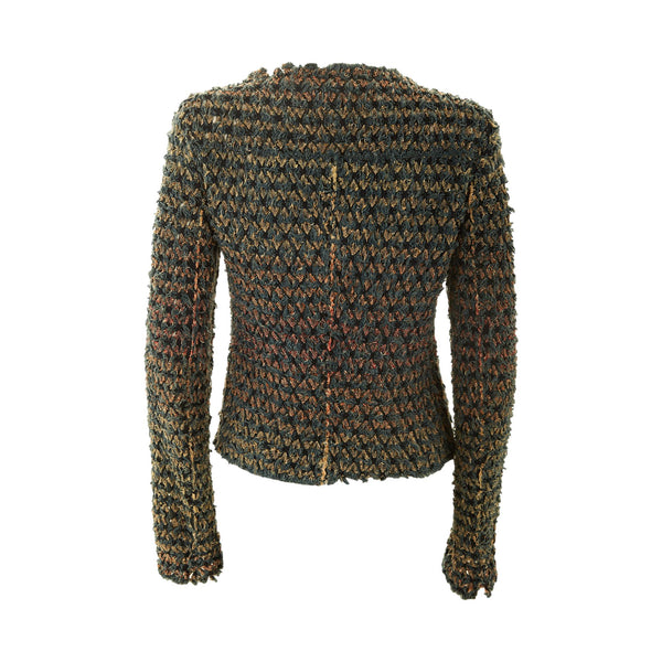 Chanel Blue Woven Pattern Jacket