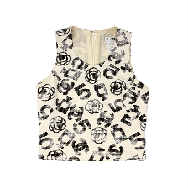 Chanel Textured Logo Tank Top