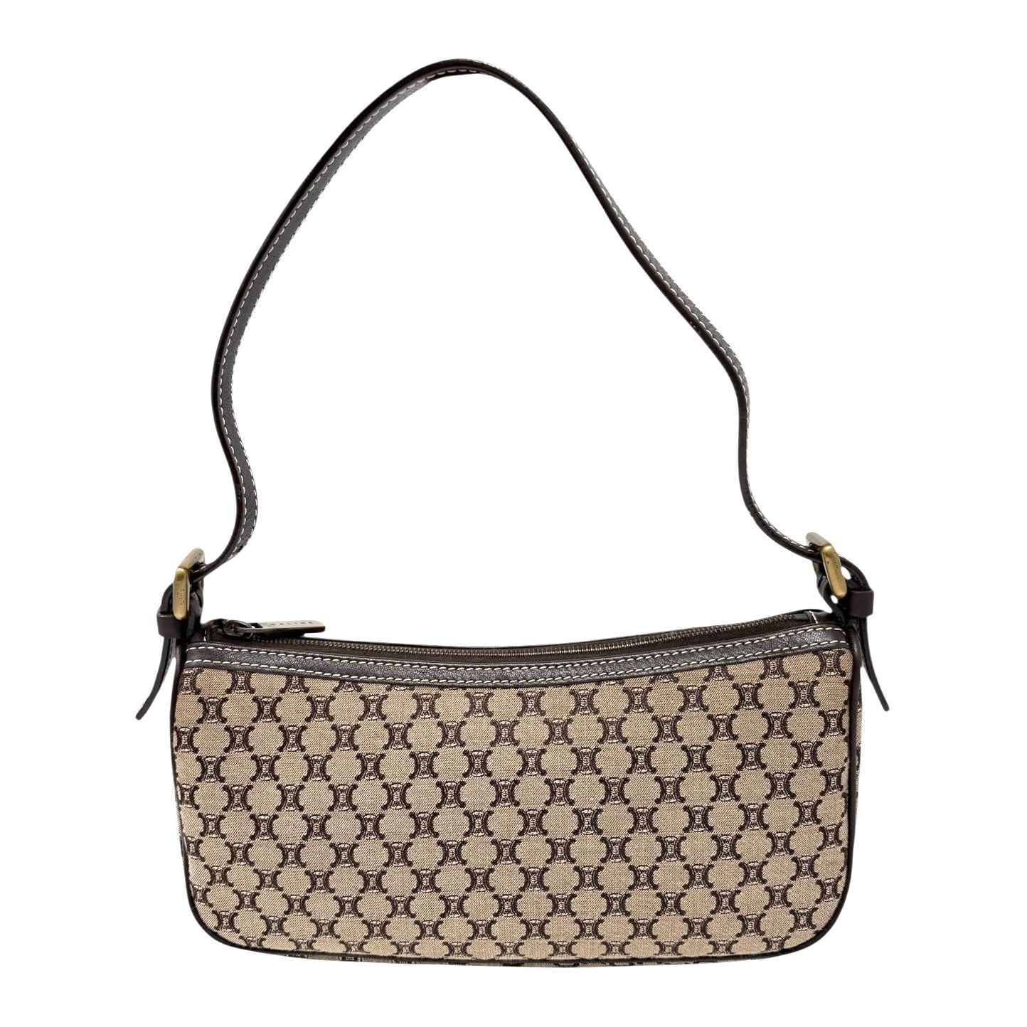 Celine Brown Logo Shoulder Bag
