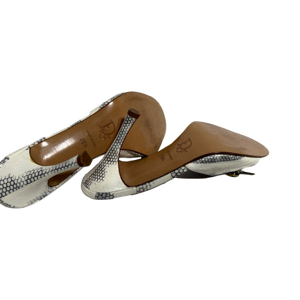 Dior Lock + Key Snakeskin Heels
