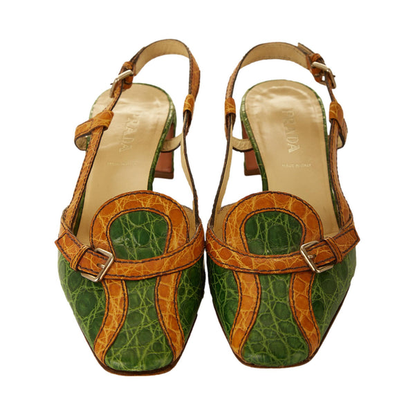 Prada Two Tone Patent Kitten Heels