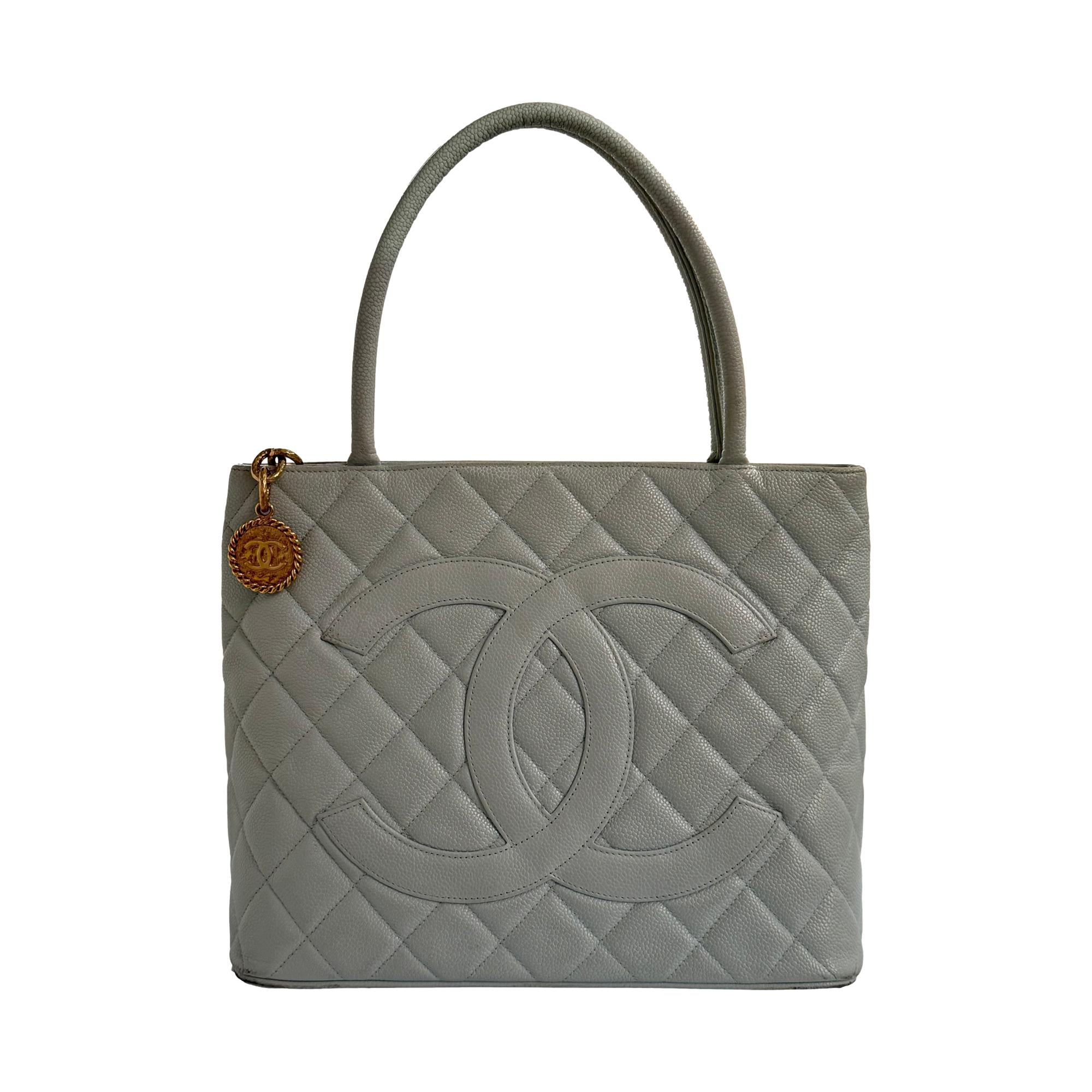 Chanel Light Blue Medallion Top Handle Bag