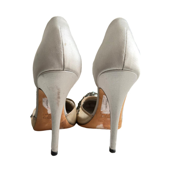 Valentino Silver Beaded Heels