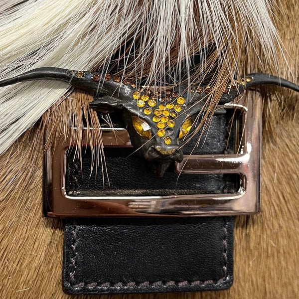 Fendi Fur Longhorn Baguette Bag