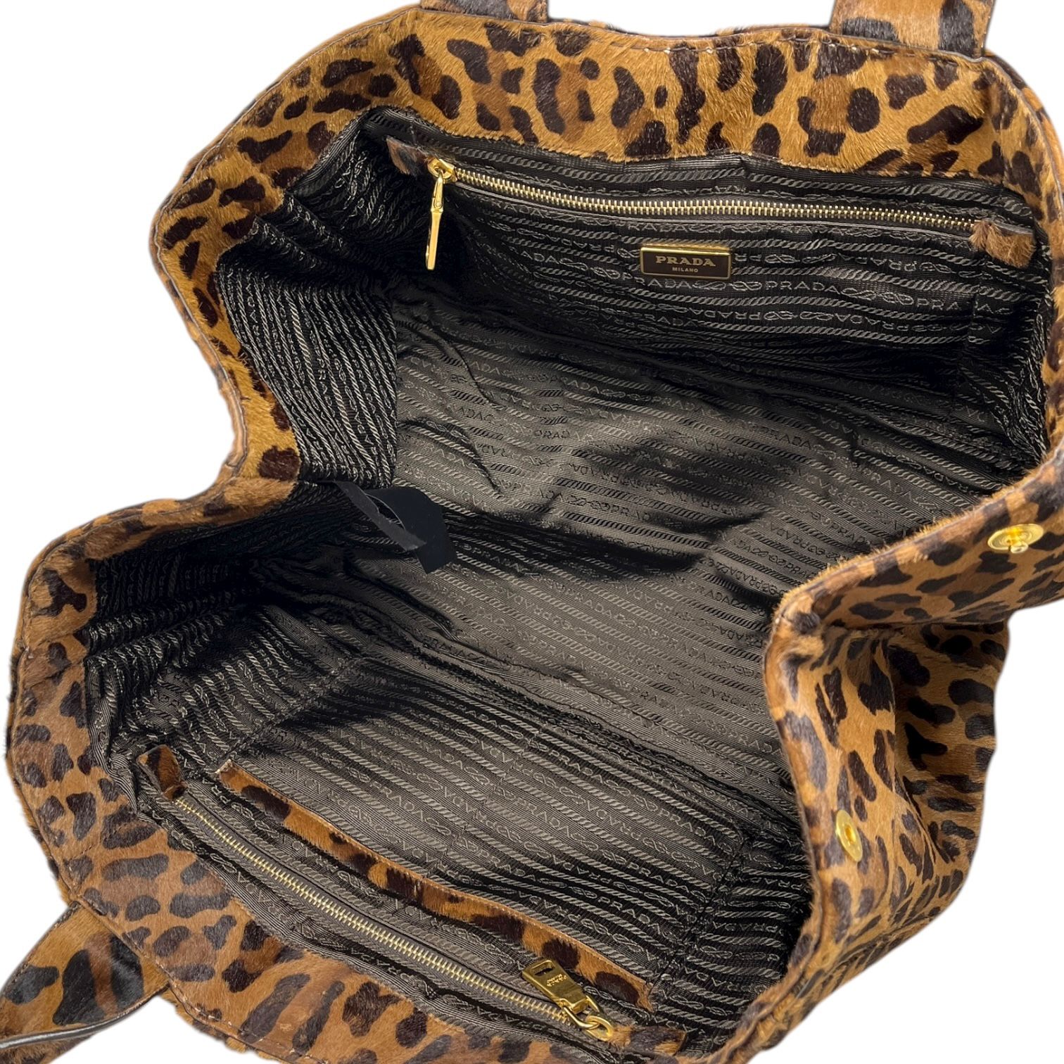 Prada Cheetah Calf-Hair Top Handle Bag