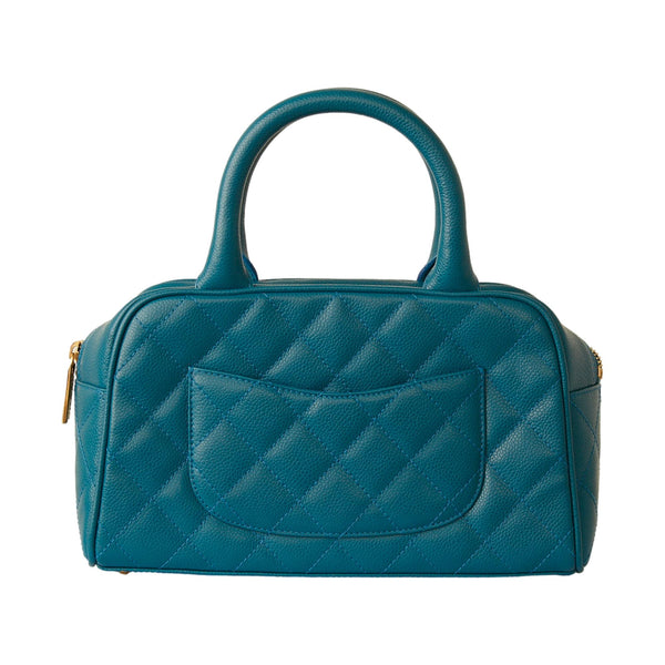 Chanel Blue Caviar Mini Bowler Bag