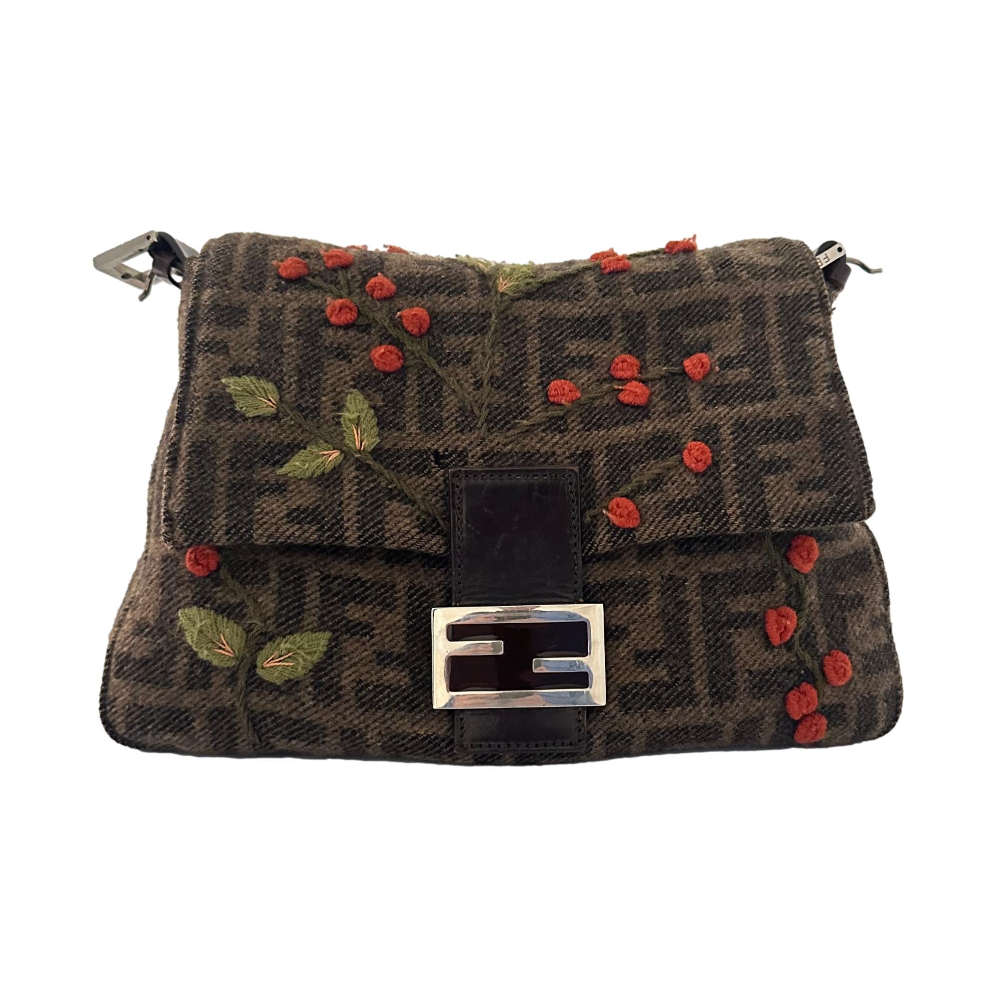 Fendi Grey Wool Cherry Mamma Baguette – Treasures of NYC