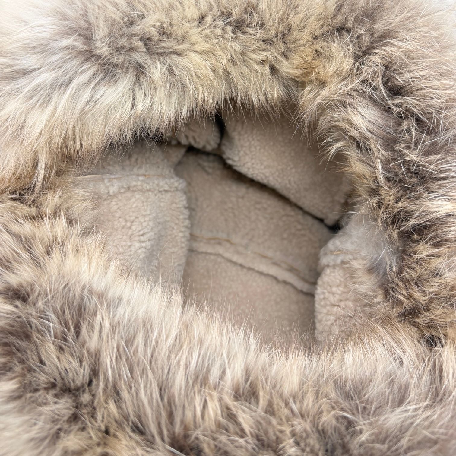 Prada Shearling Fox Shoulder Bag