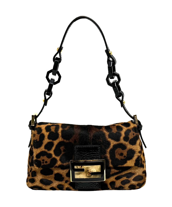 Fendi Cheetah Mama Mini Baguette Bag