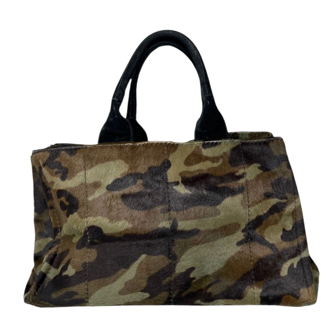 Prada Camo Print Calf Hair Top Handle Bag