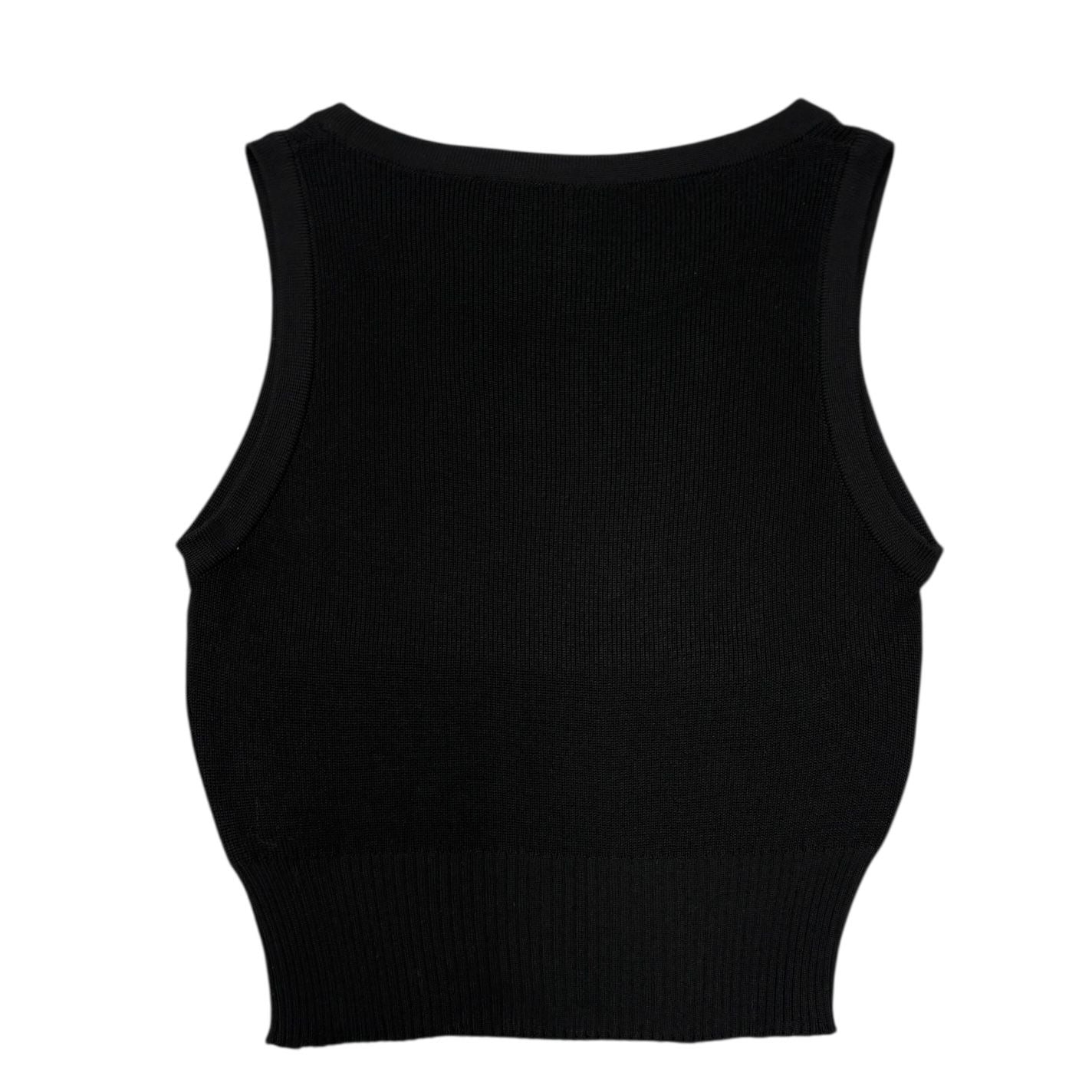 Chanel Black Logo Crop Top