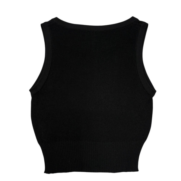 Chanel Black Logo Crop Top