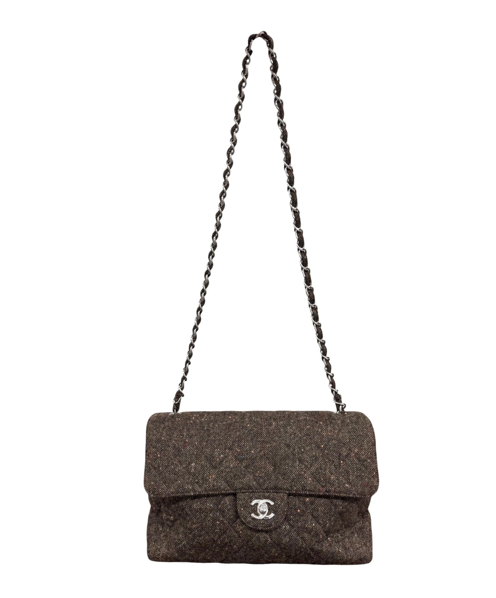 Chanel Brown Tweed Flap Bag