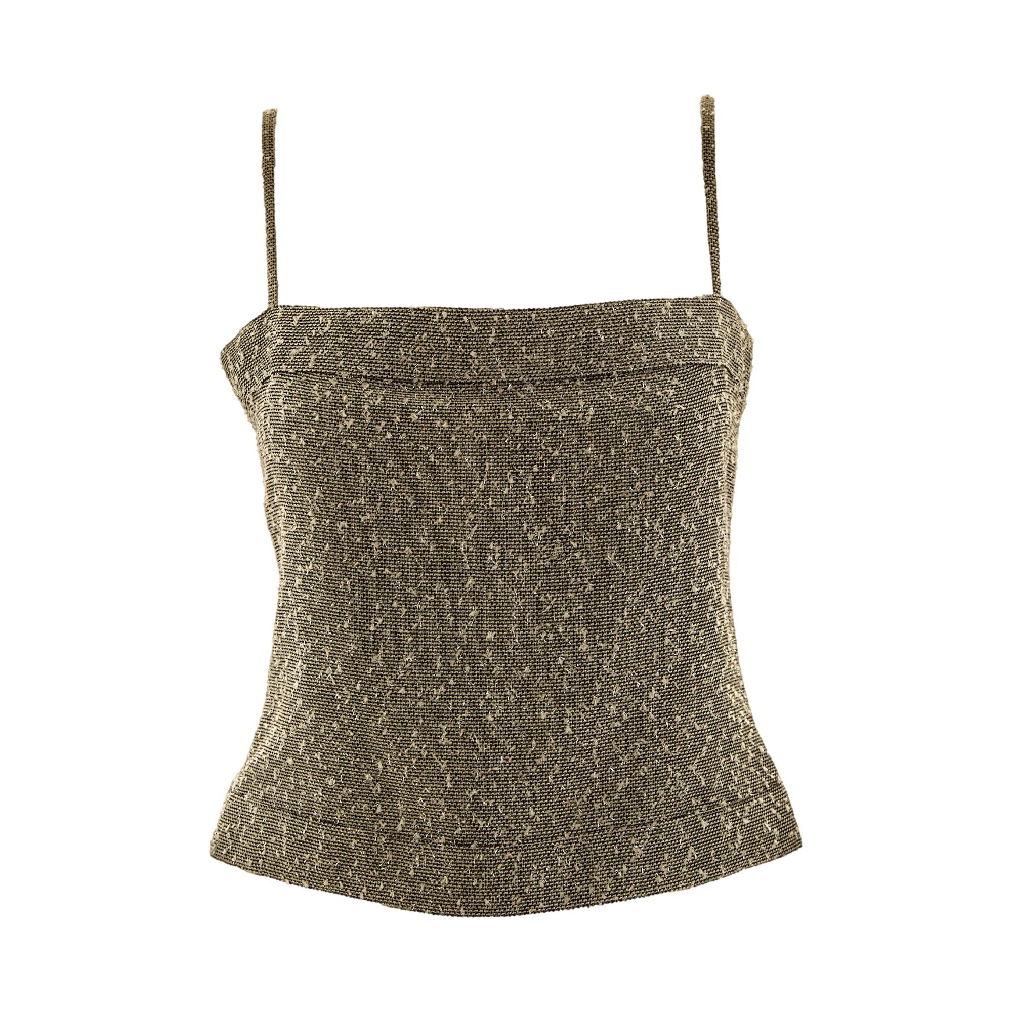 Chanel Grey Tweed Cropped Tank