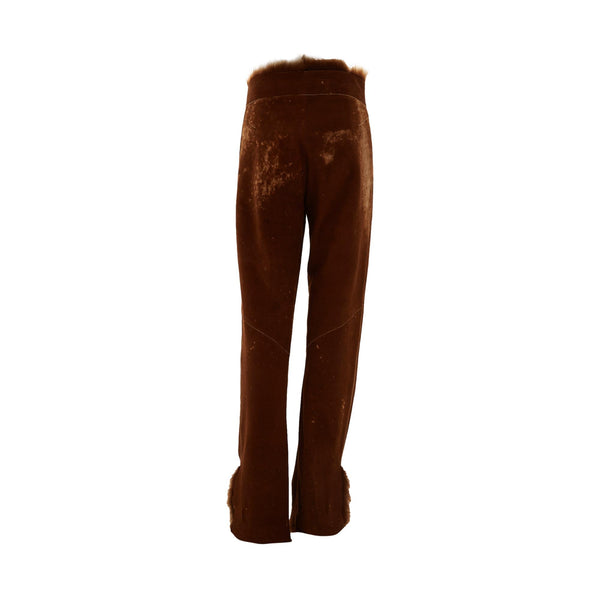 Fendi Brown Suede + Fur Trim Pants