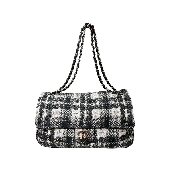 Chanel Tweed Print Nylon Flap Bag