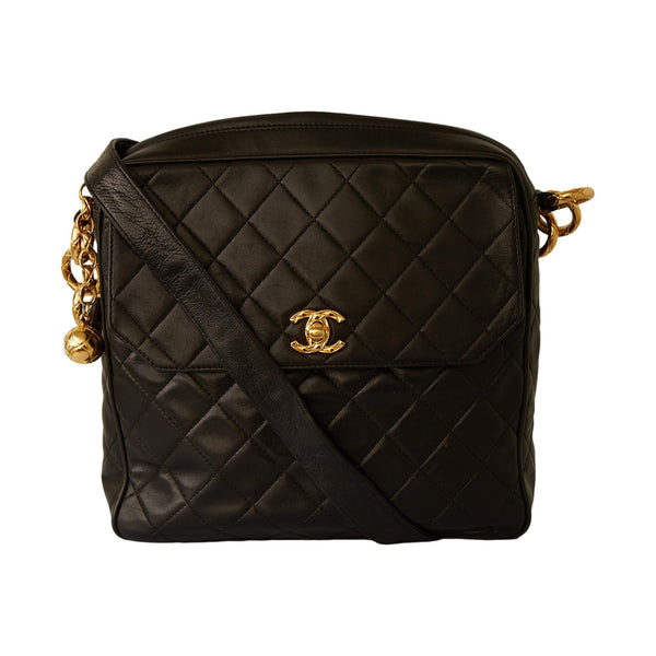 Chanel Black Lambskin Crossbody Bag