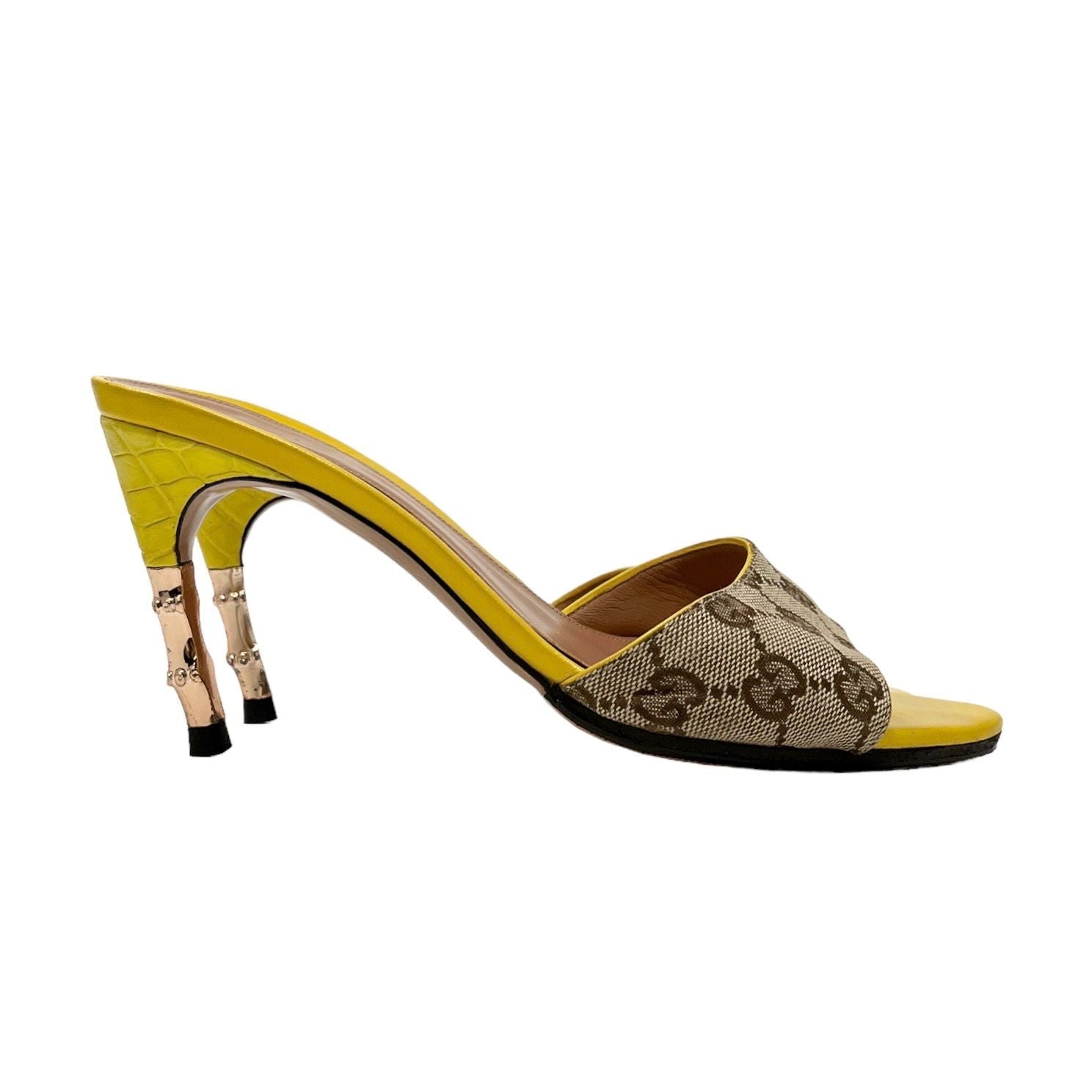 Gucci Yellow Bamboo Heels