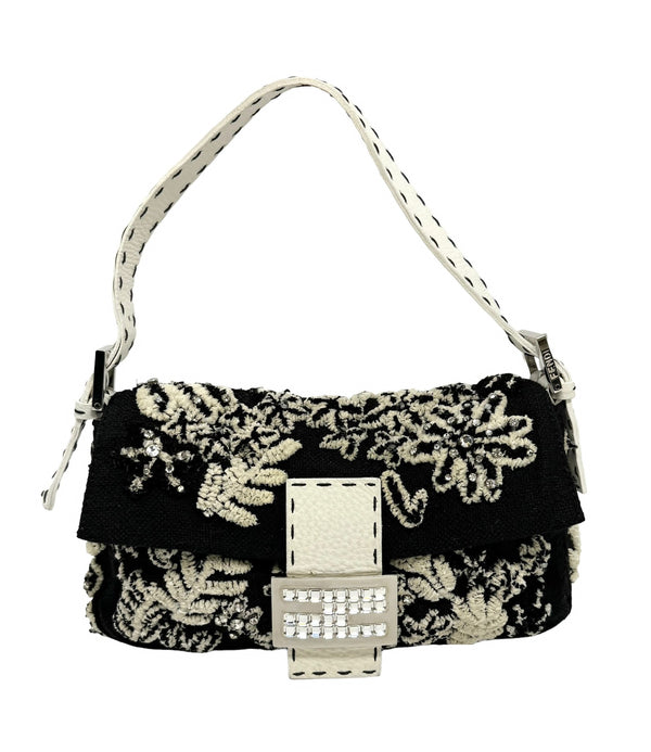 Fendi Floral Beaded Baguette