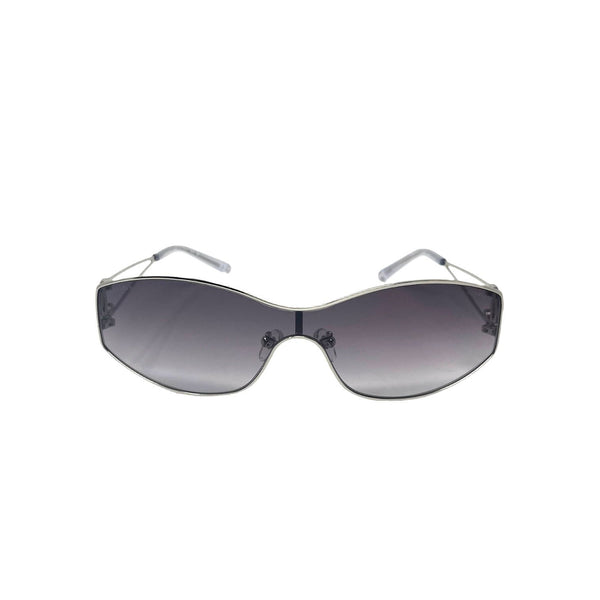 Chanel Purple Rimless Rhinestone Visor Sunglasses