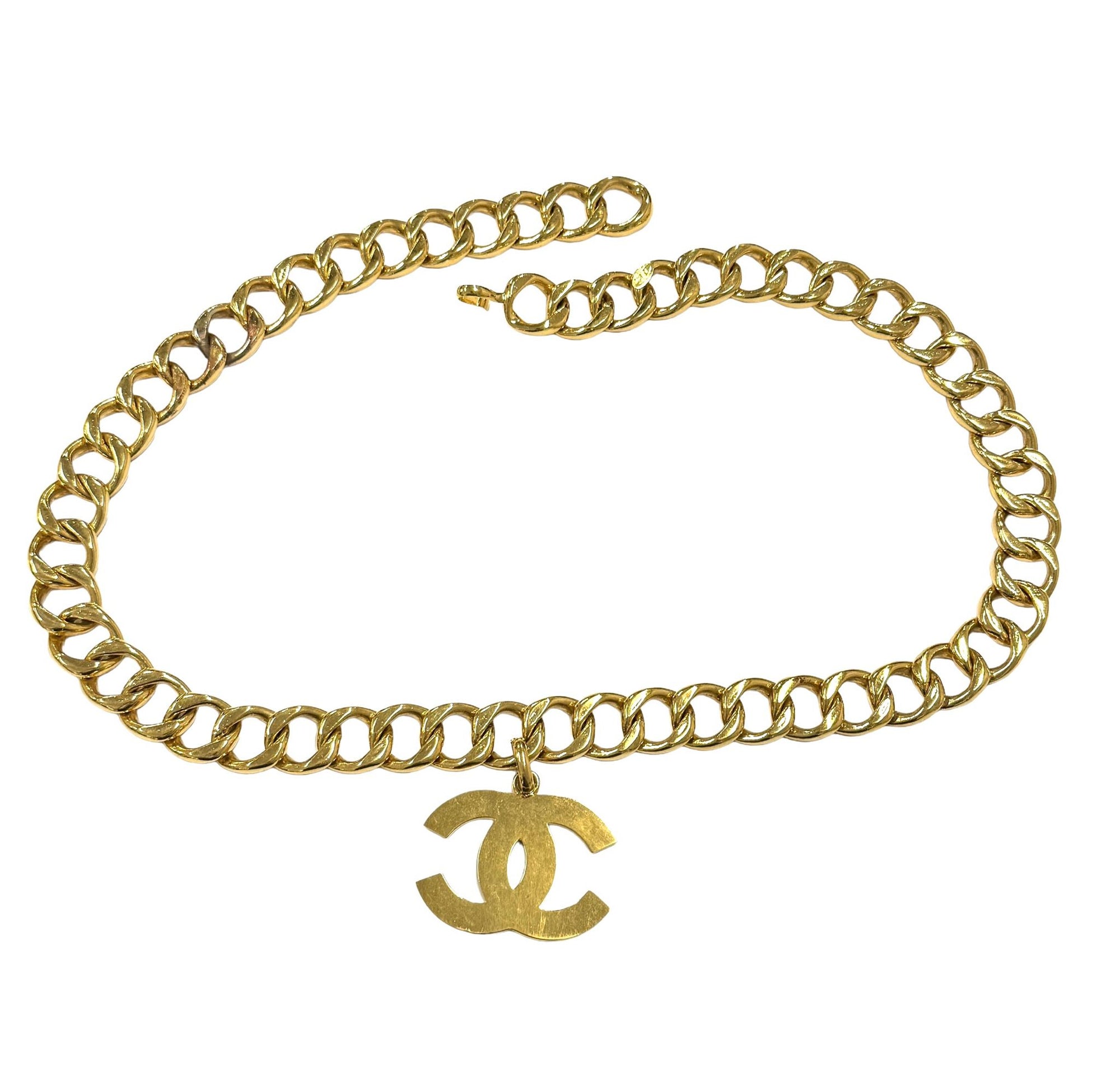 Chanel Gold Jumbo Logo Chain Belt