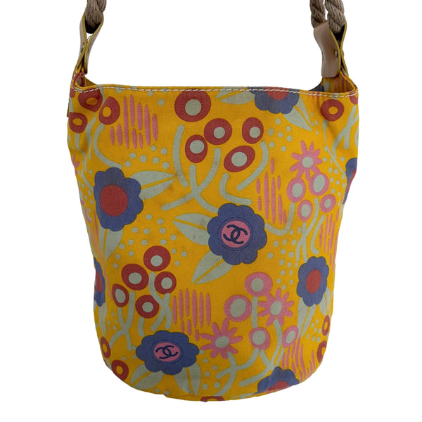 Chanel Yellow Floral Print Shoulder Bag
