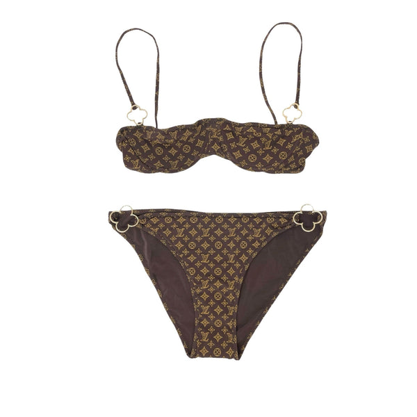 Louis Vuitton Brown Logo Bikini