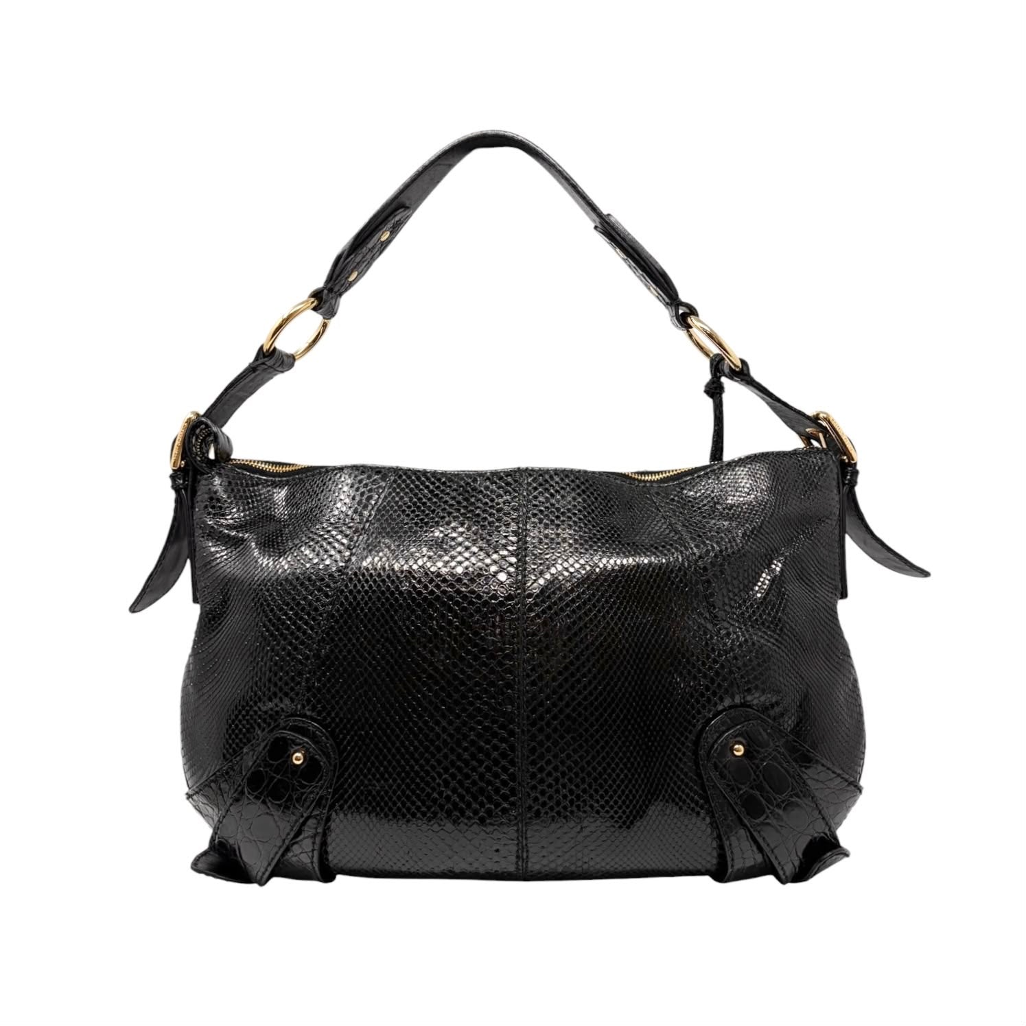 Dolce & Gabbana Black Embossed Shoulder Bag