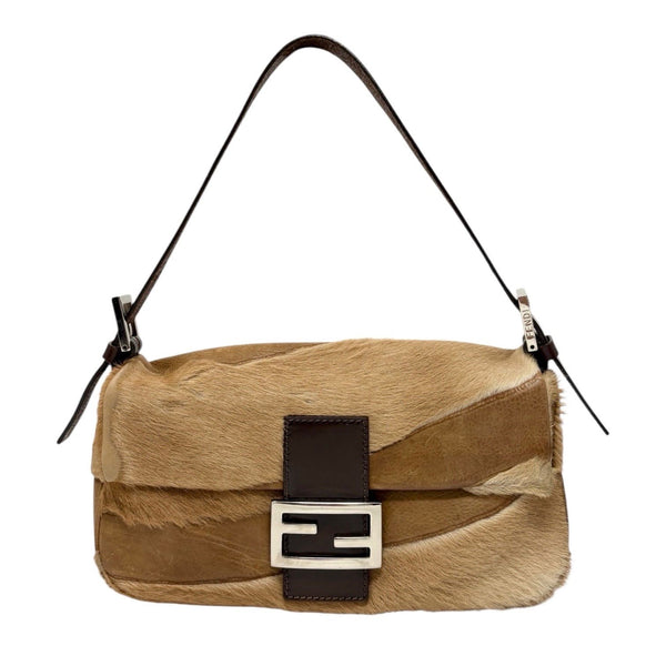 Fendi Tan Calf-Hair Baguette Bag