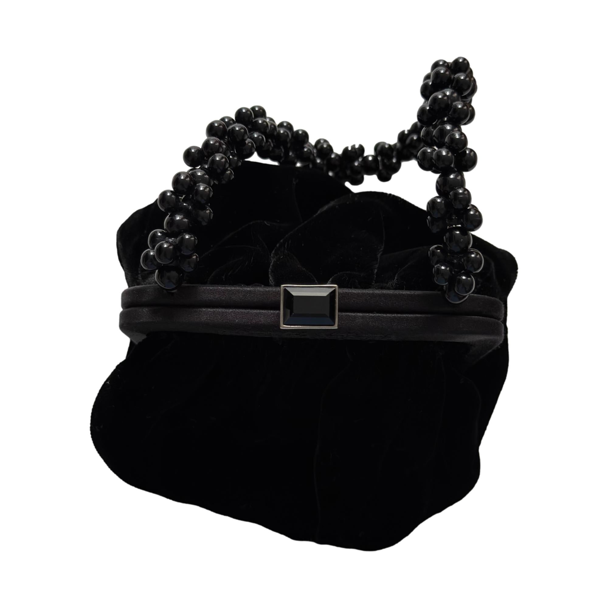 Bottega Veneta Black Micro Velvet Bag