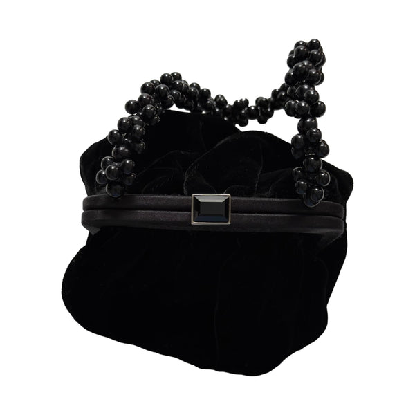 Bottega Veneta Black Micro Velvet Bag