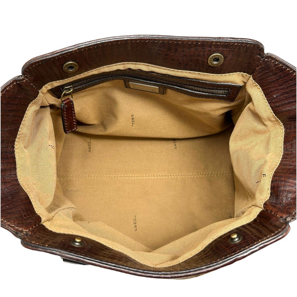 Fendi Brown Velour Shoulder Bag