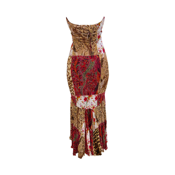 Roberto Cavalli Class Patchwork Printed Dress