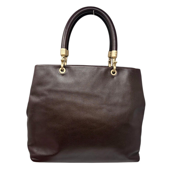 Chanel Brown Caviar Structured Handle Bag