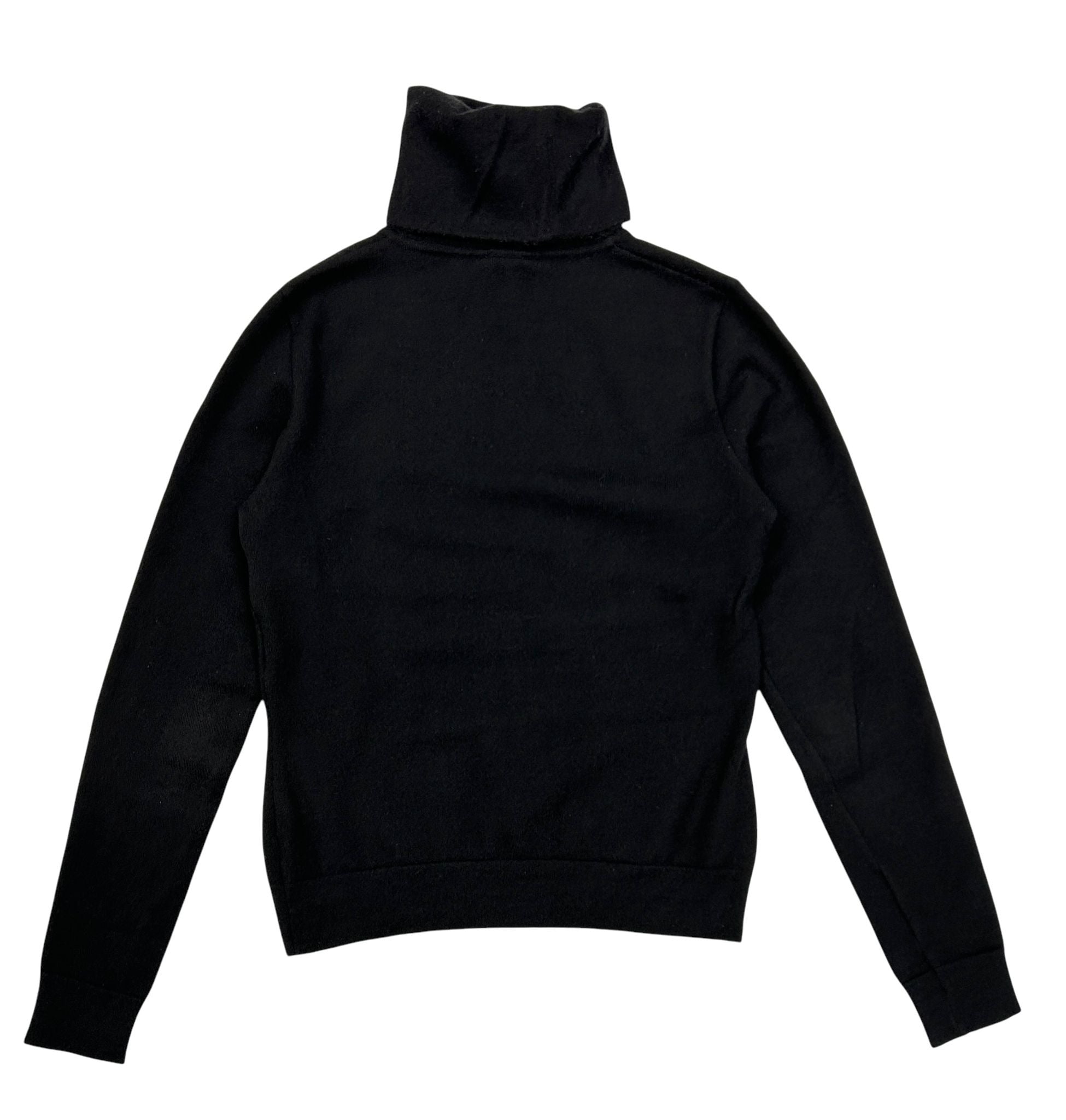 Chanel Black Cashmere Logo Turtleneck Sweater