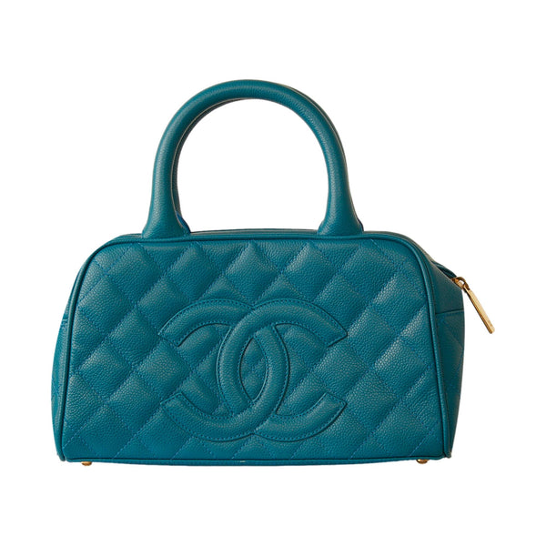 Chanel Blue Caviar Mini Bowler Bag