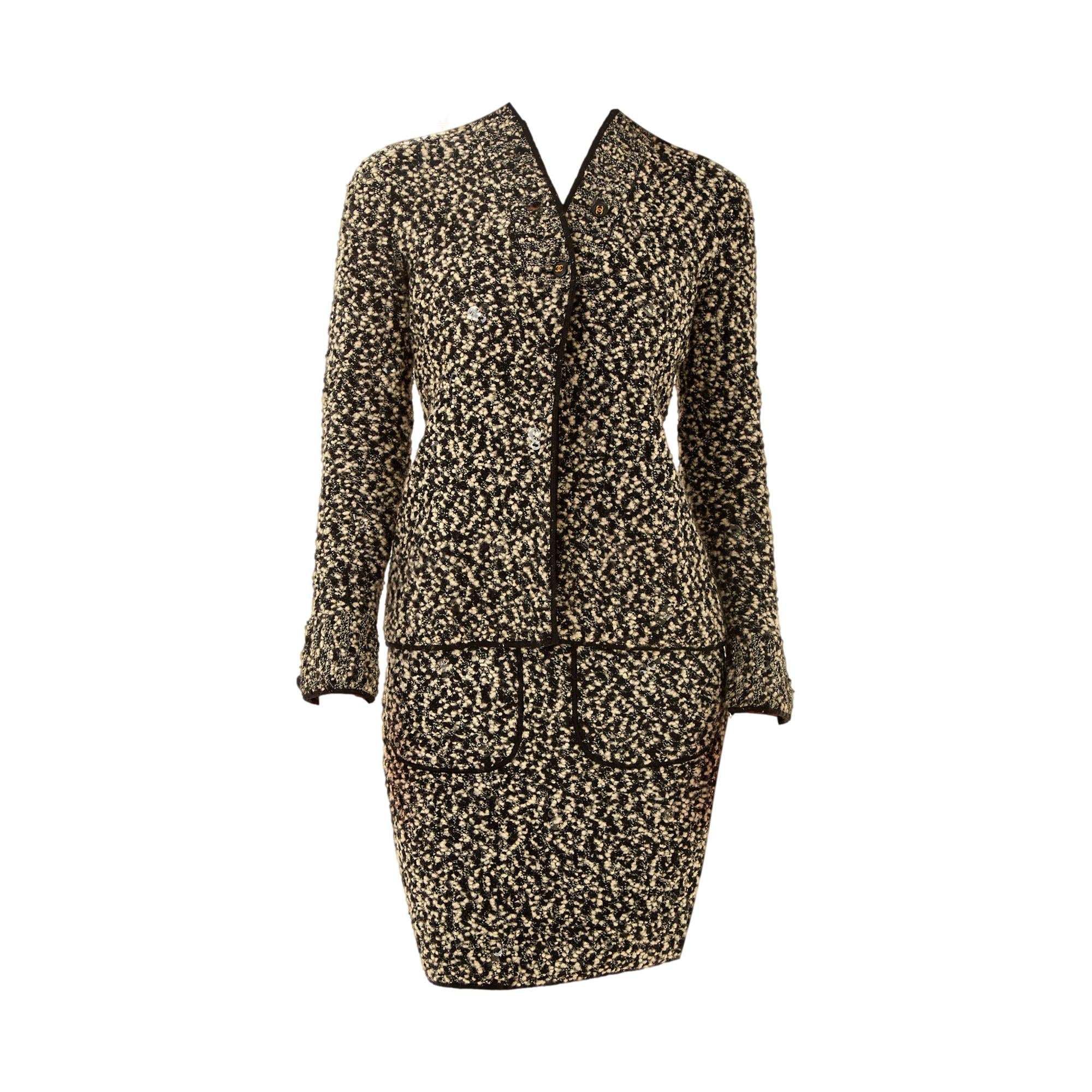 Chanel Black White Tweed Set