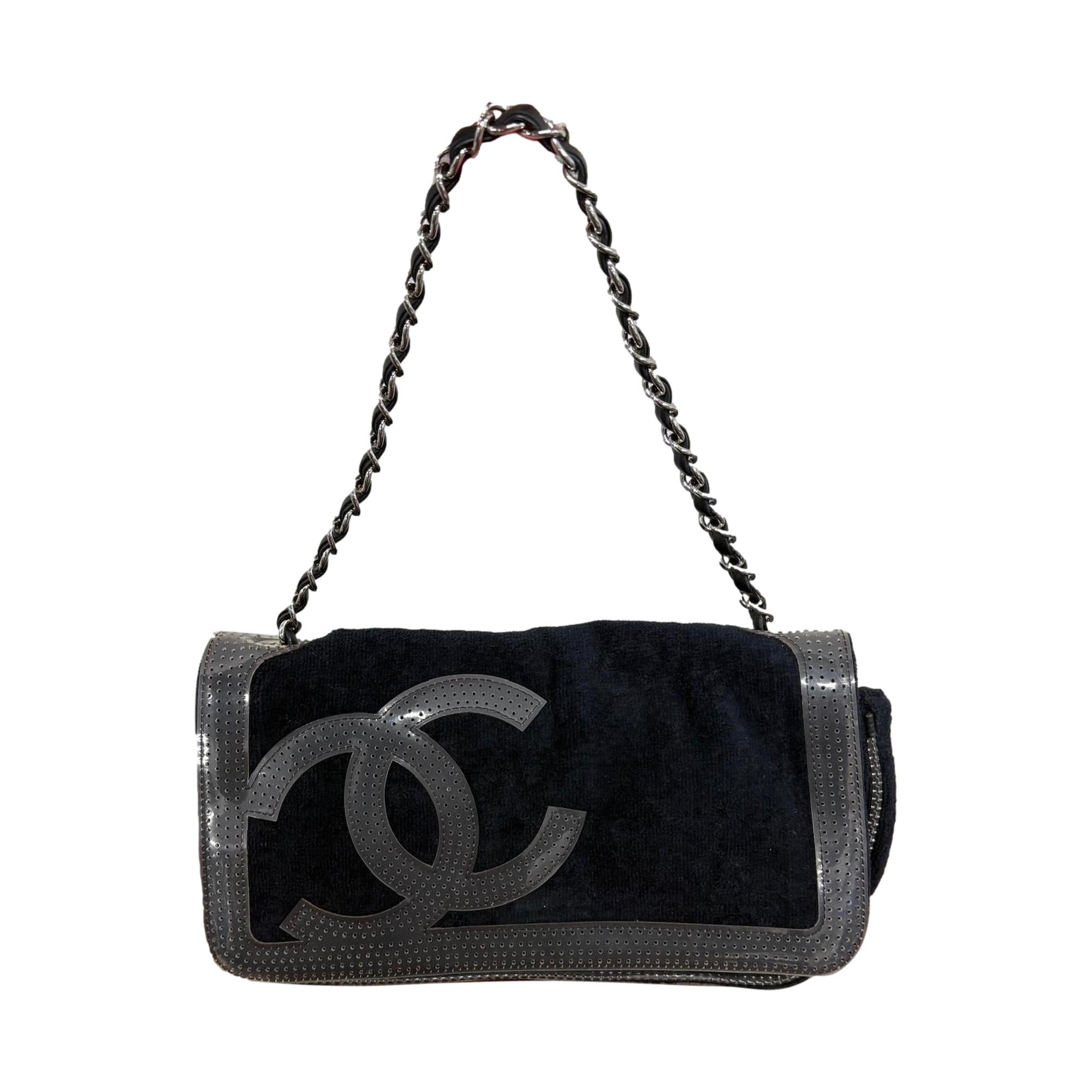 Chanel Dark Navy Terry Shoulder Bag
