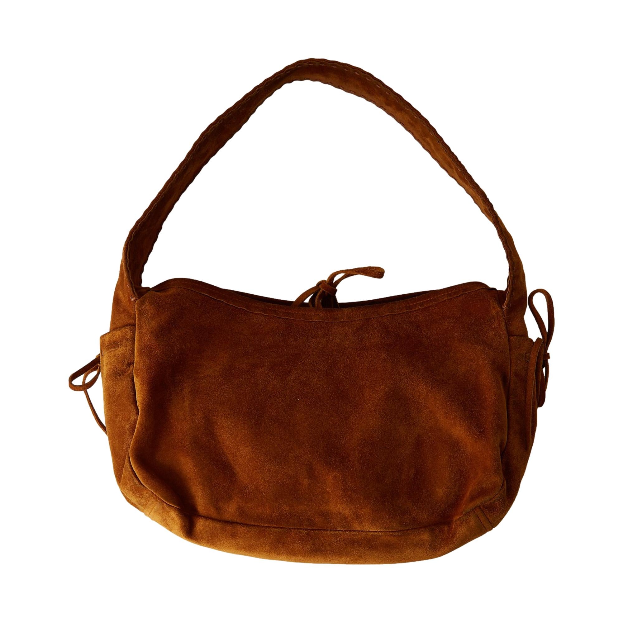 Prada Tan Suede Shoulder Bag