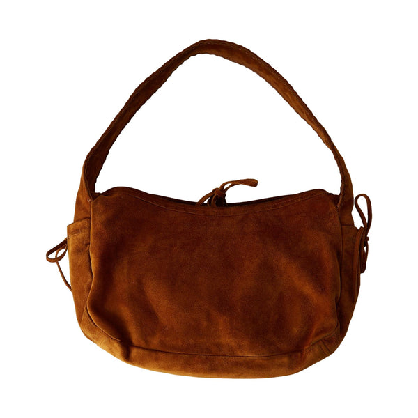 Prada Tan Suede Shoulder Bag