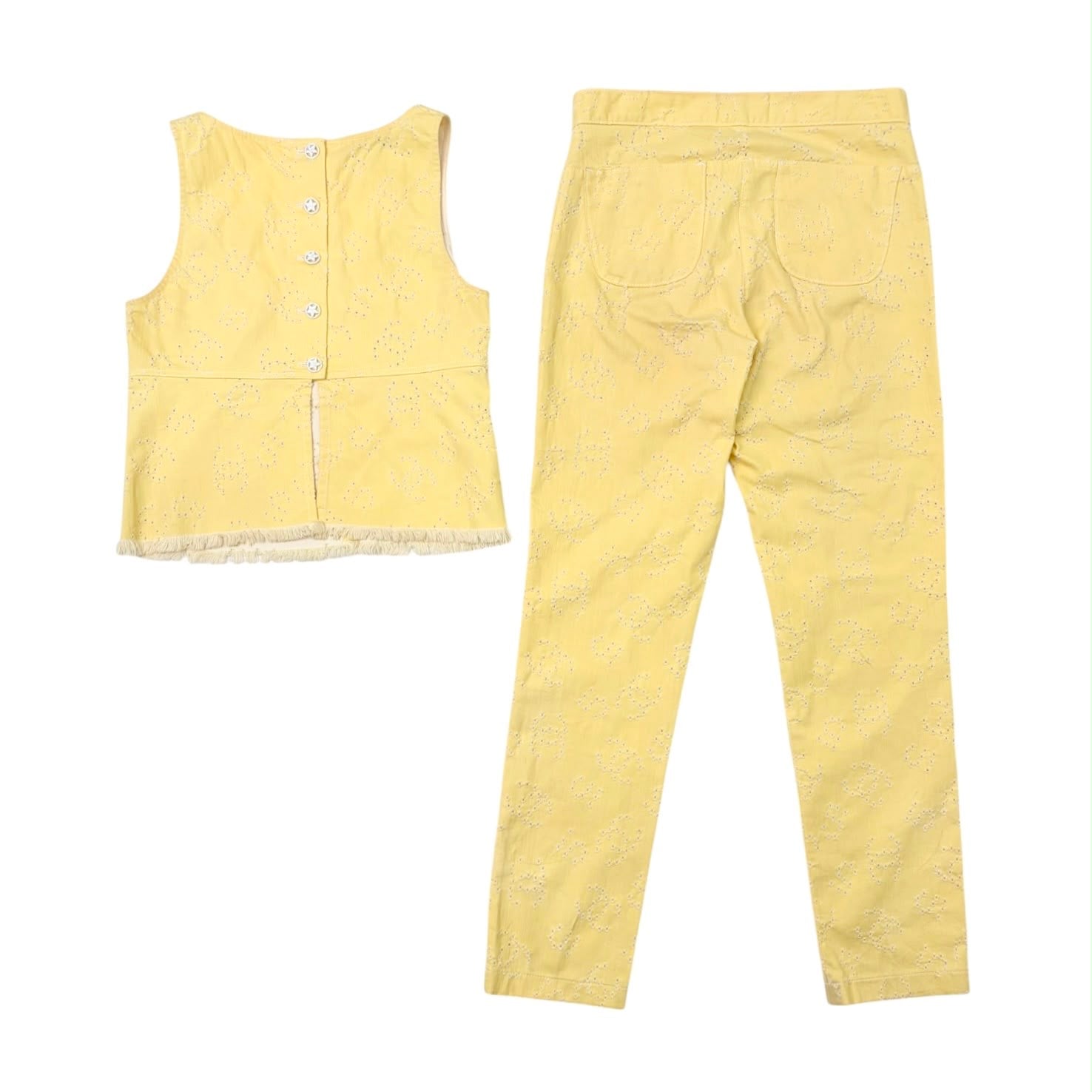 Chanel Yellow Perforated Logo Set