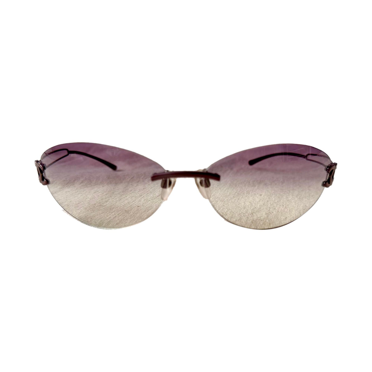 Chanel Purple Rimless Side Logo Sunglasses