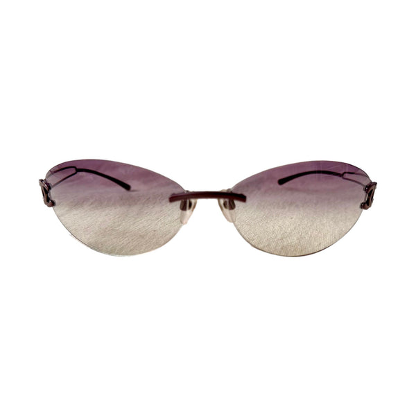 Chanel Purple Rimless Side Logo Sunglasses