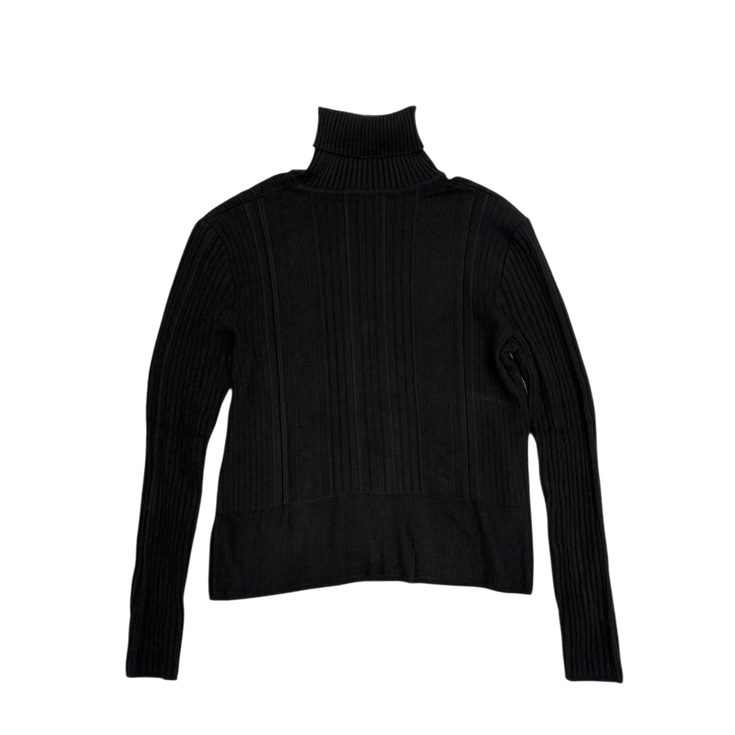 Chanel Black Logo Long Sleeve Sweater