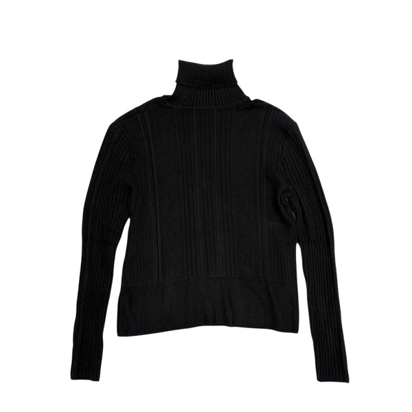 Chanel Black Logo Long Sleeve Sweater