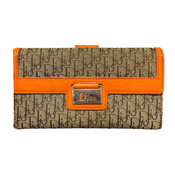 Dior Canvas Orange Logo Wallet