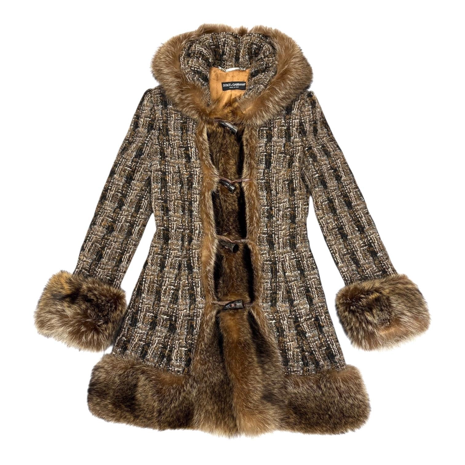 Dolce & Gabbana Penny Lane Fur Toggle Coat