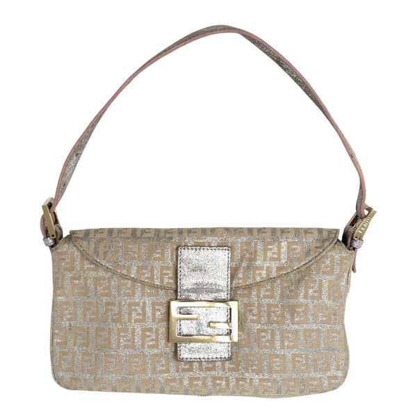 Fendi Pink Shimmer Baguette Bag